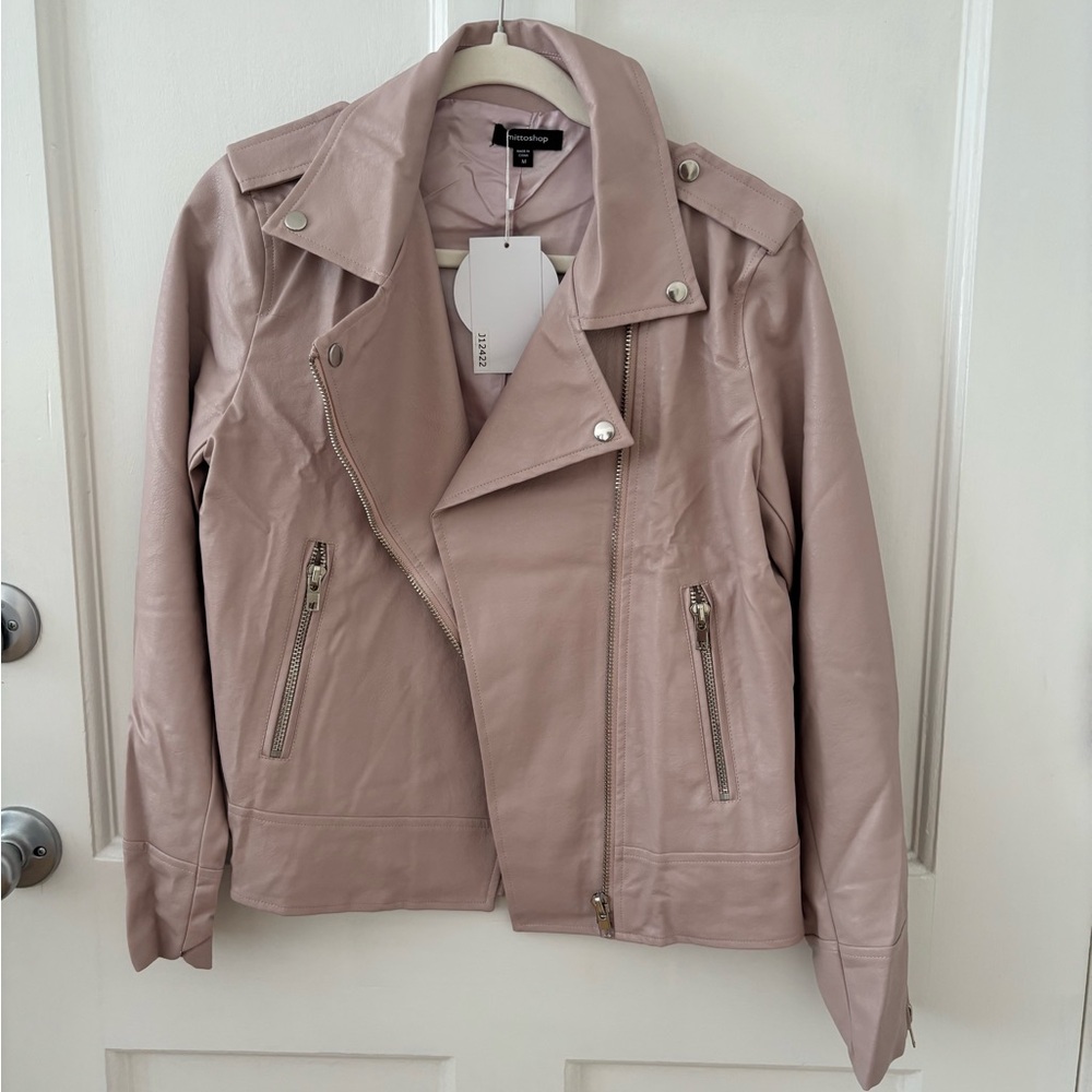 2 for $20 🦋Mittoshop Blush Faux Leather Jacket